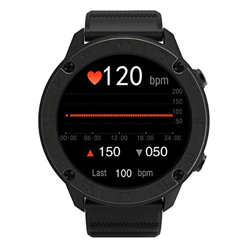 Blackview X5, Verbundene Uhr für Männer, SmartWatch, Wasserdichtung IP68, Gesundheitsuntersuchung, up mit Herzfrequenz und Schlafqualität, sesshafte Erinnerung, Sportmodi, Autonomie 10 Tage, Schwarz