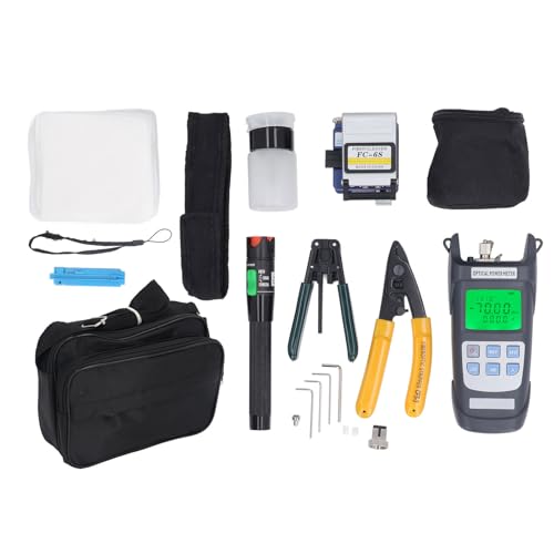 FTTH Optical Fiber Tool Kit Optischer Leistungs Messer FC 6S Glasfaser Schneider Rotlicht Stift Draht Stripper für Glasfaser-Installation und Wartung