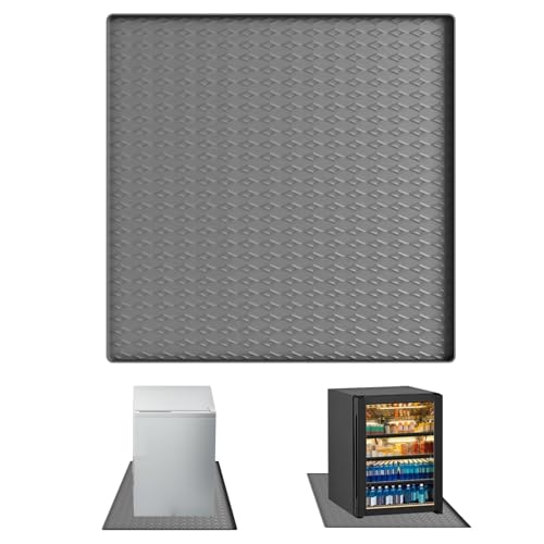 Kühlschrankmatte, Mini-Kühlschrank-Tropfmatte, Silikon Kühlschrankmatten mit Erhöhtem Rand Kühlschrank Tropfschale Kühlschrank Bodenschutz für Kühlschrank Waschmaschine Weinschrank 60x60cm Grau