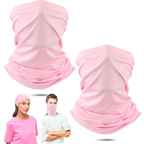 Multifunktionstuch Schlauchschal Halstuch Fahrrad Multifunktionstuch Radsport Loop Halswärmer Schlauchschal Neckwarmer Herren Damen Halstuch für Winter Thermal Outdoor Radsport Ski Motorrad,2 St(Rosa)