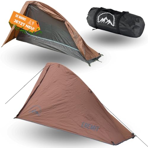 GOALPINE® Eremit Zelt für 1 große Person| wasserdicht 4000mm | kleines Packmaß | zum Wandern, Bergtouren & Bikepacking | Ultraleicht | 4 Jahreszeiten | schneller aufbau