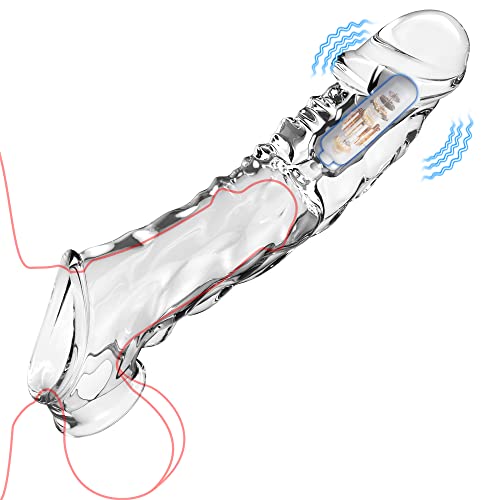 Sex Spielzeug für Die Männer Penishülle，21.8cm Klar Penismanschette Cock Ring Extender, Ultra-Soft Penis Vibrator Sex Spielzeug für Paare Penishülle für Paare Penisverlängerung (jede Größe)