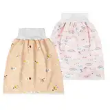Aolso Baby Trainingshose, 2 Stück Hohe Taille Baby Töpfchen Trainingshose, Windelhosen für Kinder, Baumwolle, Waschbar und Wiederverwendbar, 0-4 Jahre alt(Regenbogenpferd/Rosa Bär)