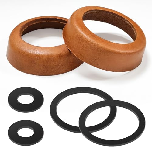 Bellanova 2 Stück Schwengelpumpe Ersatzteile Typ 75, Ledermanschette für Schwengelpumpe, Handpumpe und Brunnenpumpe Ersatzteile – Kolbenmanschetten & O-Ringe (Braun)