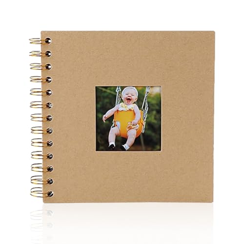 AMSNINK Fotoalbum zum Selbstgestalten - Scrapbook Fotobuch Klein, Album zum Selbstgestalten mit 20 Seiten, Ideal für DIY-Projekte, Geschenke und Erinnerungen, 17 x 17 cm
