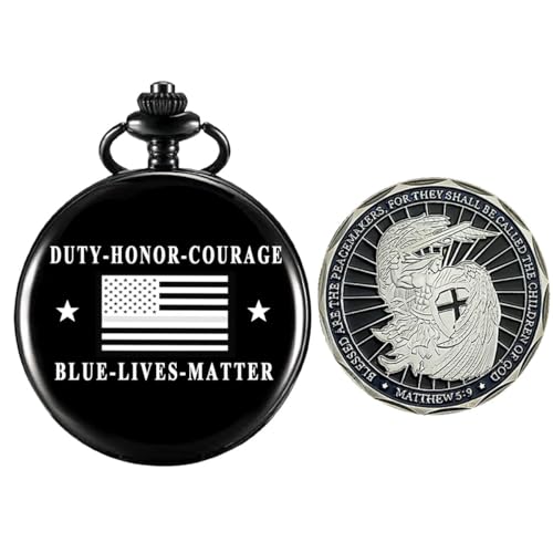 Jofanvin Geschenke für Veteranen, Taschenuhr für Veteranen mit militärischer ChanllengMünze, tolles Geschenk für Veteranen, G.Color G, Classic