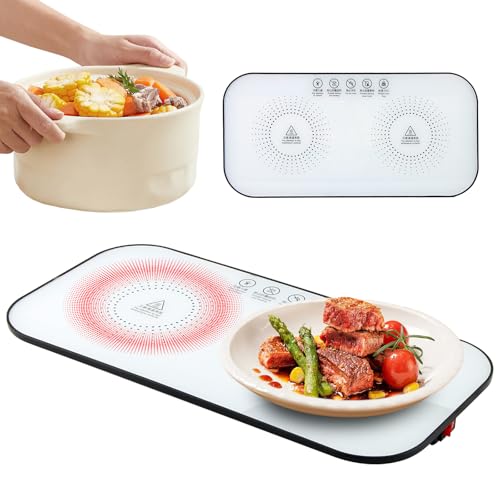 Darryy Warmhalteplatte für Speisen, Speisenwärmer, Warming Plate, Elektrische Warmhalteplatte Für Speisen, Ideal für kleine Wohnungen, Küchen, Esstische, Büros, zum Aufwärmen von Speisen, 18 * 37 CM