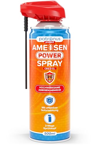 Patronus Ameisen Power Spray CEG 3 CL [500ml] - Ameisenspray mit effektiver Sofortwirkung für Innen & Außen - Abwehr-Mittel gegen Ameisen - hochwirksam (PT19)