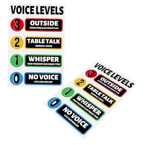 Operitacx 2 Sätze Sound-logo-aufkleber Für Poster Mit Stimmpegel Tipp Ausbildung Hat Student Lärm Zitate Cafeteria Klassenzimmer Bunt Stimme Stimmpegeldiagramm Aufkleber Aus Weißleim (pvc).