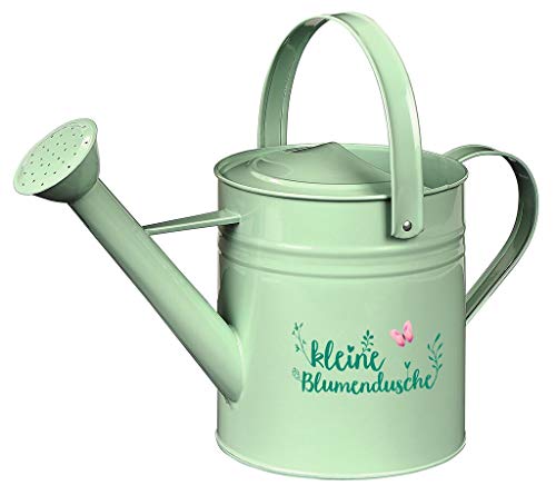 moses. Gießkanne für den Garten, Dekorative Blumendusche mit 3l Fassungsvermögen, Helles Grün mit hübschem Schriftzug im Blatt & Blüte Design