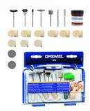 Dremel 684 Polier Zubehören, fur Multifunktionswerkzeug, Set mit 20 Zubehören zum Reinigen und Polieren, 26150684JA, Mehrfarbig