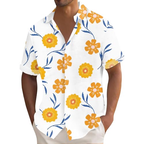 Leinenhemd Herren Kostüm Herren Poloshirt Herren Hawaii Hemd Herren Hawaii Colorful Shirt Cordhemd Herren Gestreiftes Hemd In Blau Weiss Gruppenkostüme Erwachsene 80Er Jahre Weiß M