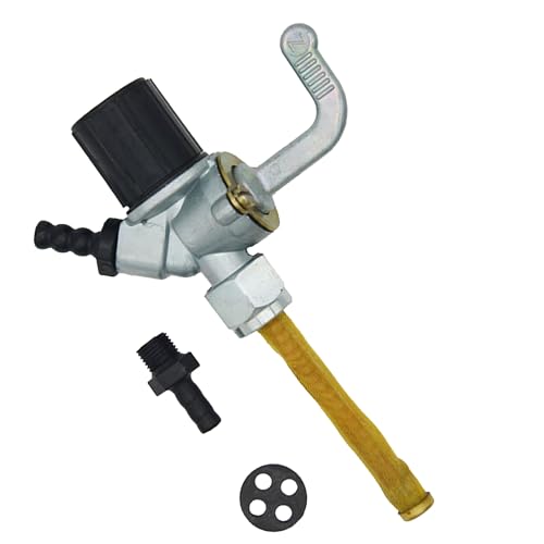 BRIOTA Benzinhahn, Benzinhahn Kraftstoffhahn, Benzinhahn mit Wassersack, Kraftstoffhahn mit Messingsieb und Wassersack für Simson Schwalbe KR51/1, KR51/2 und SR 50