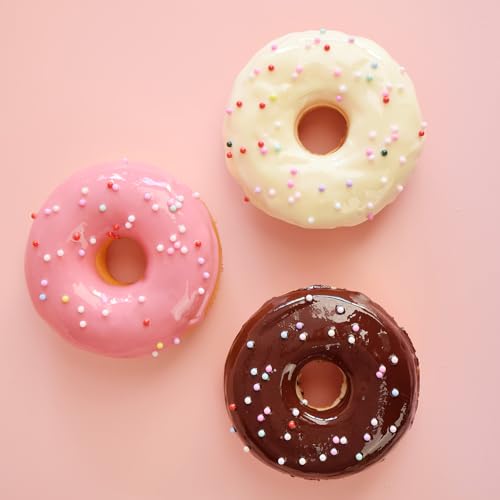 Künstliche Fake Donuts, 3 Stück, realistisches Dessert aus Kunststoff (Perlen mit Farbmuster)