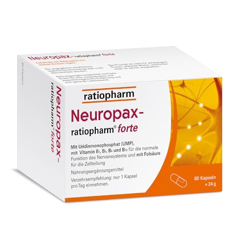 Neuropax-ratiopharm® forte: Die Unterstützung für die körpereigene Nerven-Regeneration mit 5 B-Vitaminen. Und Uridinmonophosphat (UMP), 80 Kapseln