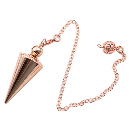 SUNERLORY Kupfer Pendel für Wahrsagung, Pendel esoterik Tropfen Anhänger mit Kette, Kegel Anhänger Reiki Wicca Witchcraft Supplies, Dowsing Scrying Balance Armband(Rose Gold)