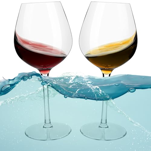 alouweekuky Floating Wine Glass Tritan, 2er Set 480ml Schwimmende Weingläser für Pool Plastik Schwimmende Gläser Bruchsicher Weinglas Kunststoff Picknick