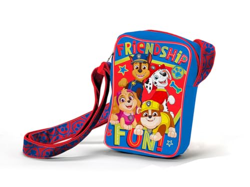 PAW PATROL Tasche für Jungen, Chase Marshall Rubble und Skye Design Umhängetasche, Klassische Verstellbare Tasche, Kindergeschenk