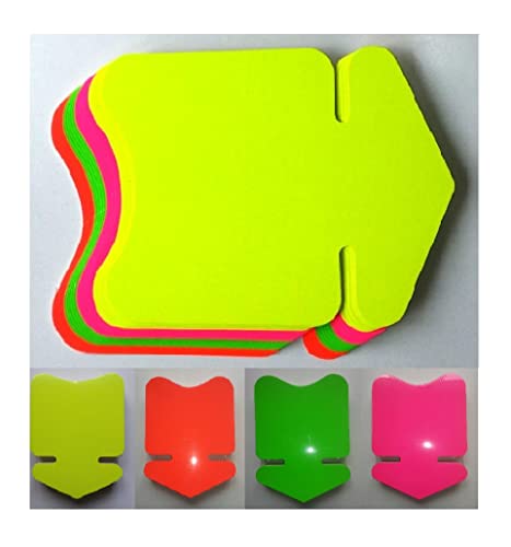40 Pfeile - Preisschilder aus Neon Karton gemischt 14,5 x 18,8 cm 380g/qm Werbung deko
