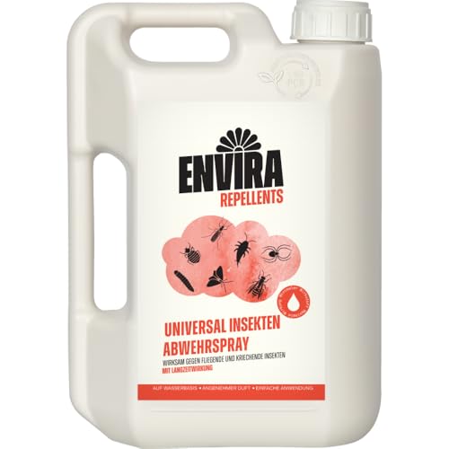 Envira Universal Insekten Abwehrspray 2 Liter - Spray mit Langzeitwirkung gegen Trauermücken, Silberfische, Lebensmittelmotten & weiteres Ungeziefer - Mittel gegen Insekten