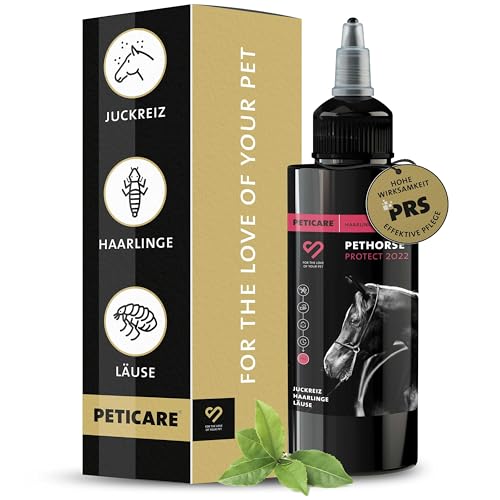 Peticare Anti-Läuse & Haarlinge Spray für Pferde | Spezial-Mittel lindert effektiv Juckreiz & unterstützt Regenerationsprozess | einzigartiges PRS® System für Lange Wirkung – petHorse Protect 2022