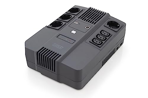 DIGITUS All-in-One Line-Interactive VI USV - 800VA / 480W - AVR - 4 Schutzkontakt-Steckdosen - 3x C13 - Shutdown-Software