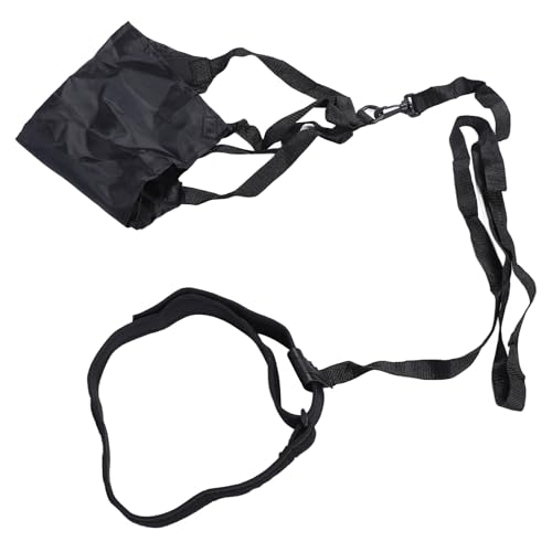 Ausla Schwimm-Fallschirmgürtel-Set Aquatrainer mit Verstellbarem Nylon-PP-Gürtel für Kraftausdauerschwimmen (Black)