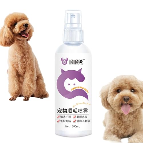Entfilzungsspray für Katzen, 100 ml, desodorierendes Entfilzungsspray für Katzen, antistatisch, langanhaltend, Entfilzungsmittel für Hundehaare, duftende Entfilzung