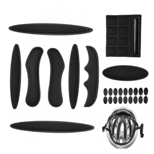 WeddHuis Fahrradhelm Polster Schaumstoffpolster Klettpunkte Kit, Universal Ersatz Helm Polsterung Ersatzteile für Mtb Helm, Kinderhelm, Airsoft Helm, Motorradhelm
