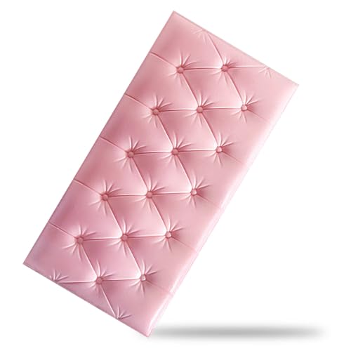 Wandpaneele Selbstklebend Kopfteil Bett，Wandkissen Bank，Wandpaneele Stoff，Wandpolster Samt，Gepolsterte Wandpaneele Bett，Polsterelemente,#Pink-30x60cm