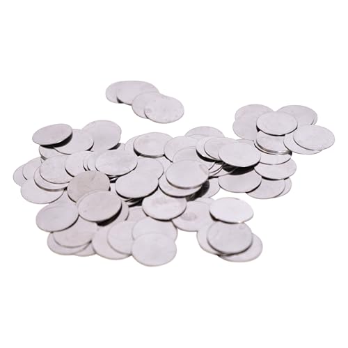 Holzura Metallplättchen für Toniefiguren, Haftgrund für Magnete, Metallscheiben aus magnethaftendem Edelstahl, Metallplatte für Magnete Klebemagnete