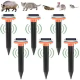 6 Stück Solar Maulwurfschreck, Maulwurf Vertreiber IP65 Wasserdicht Ultrasonic Maulwurfvertreiber, Maulwurfabwehr zur Vertreibung von Maulwürfen, Erdhörnchen und Wühlmäusen aus Grünanlagen (orange)