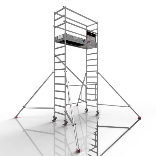 Profigerüst: ALTEC AluKlik® 2.0 500, Arbeitshöhe 5m | TÜV | Made in Germany | inkl. Ø150mm Rollen, Alu Gerüst Rollgerüst Fahrgerüst Baugerüst Faltgerüst Arbeitsplattform…
