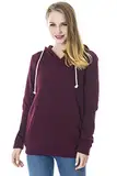 Smallshow Stillanzug Mutterschaft Fleece Stillpullover Stilloberteil Umstandsmode Hoodie Sweatshirt zum Stillen Wine L