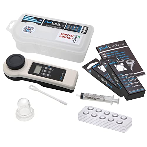 POWERHAUS24 Pool Lab Special Edition 13 in 1, Bluetooth 4.0, kostenlose Updates, mit Zubehör & Reagenzien, EXTRA: 2ter Refill Pack mit 70 Reagenzien