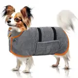 Bademantel Hund Klein, Hunde Bademantel, Hundebademantel Kleine Hunde，Hund Bademantel，Hunde Bademantel für Kleine Hunde，Bademantel für Hunde，Mit Klettverschluss, Gute Wasseraufnahmewirkung (XS-Größe)
