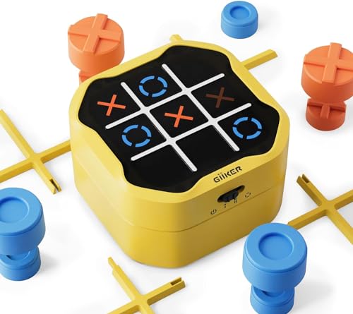 GiiKER Tic Tac Toe Bolt-Spiel, Original 3-in-1-Handheld-Puzzle-Spielkonsole, tragbare Reisespiele für Autofahrten, Brettspiele für Kinder und Erwachsene, Geburtstagsgeschenke für Kinder ab 3 Jahren