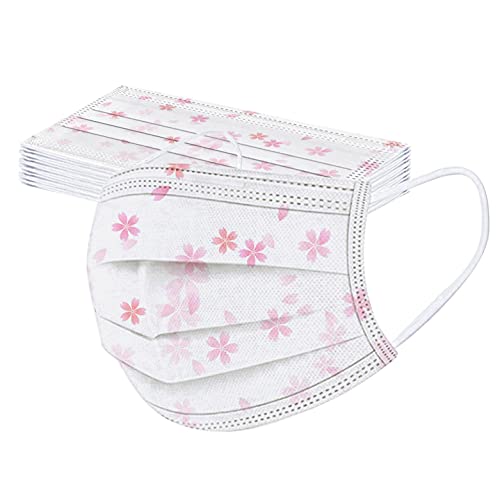 YpingLonk 10 Stück ?? ?????? ????????????? Erwachsene Mundschutz mit Blumen Druck Halstuch Einweg 3-lagig Atmungsaktiv Elegant Mund Nasenschutz Bunt Schals Bandana