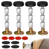 4 Stück Anti Shake Bett 27-111mm Adjustable Bett Abstandshalter Wand,Abstandshalter Verstellbar Metall,Bettrückwand Schutz,Kopfteil Stopper mit Möbelpolstern,Gewinde,für Betten,Sofas,Tische,Wände