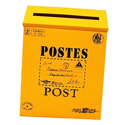 LOVIVER Stil Briefkasten Postkasten Mailbox Zeitungsbox, Gelb