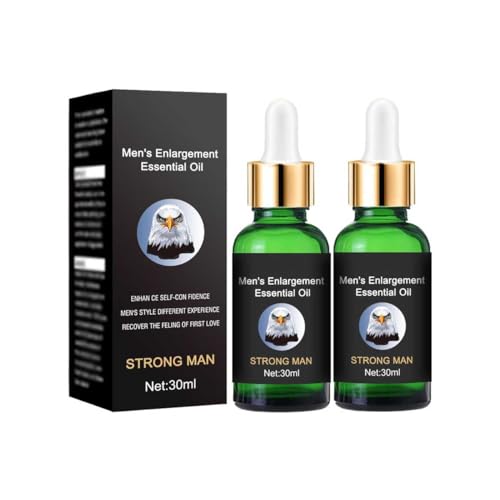 Massageöl für Männer,Männer Vergrößerndes ätherisches Öl für Mann Penis Gesundheitsfürsorge männlich Anti vorzeitige Ejakulation verlängern 30ml (2PCS)