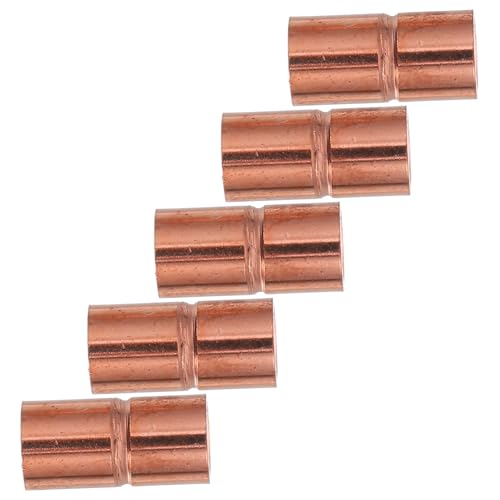 Garneck 5 Stück Hvac-kupferbeschläge Kupferrohrfittings Kupferbeschlag Gerade Kupferkupplung Kupferrohre Hvac -kupferrohr-verlängerungsverbindungen Kupferlötset Rose