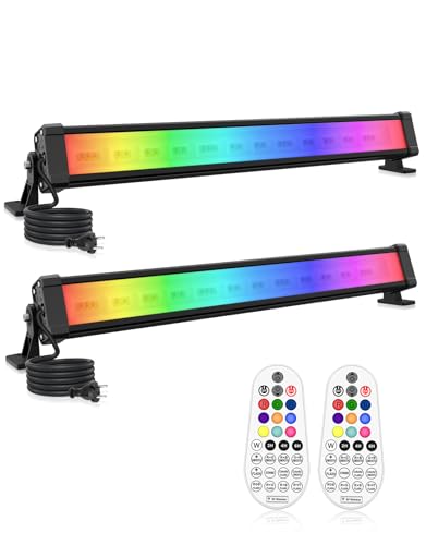 CLV 42W RGB LED Wallwasher 10 Farben RGB Strahler 30 Dynamische Modi Partylicht LED Bar Lichteffekte mit Fernbedienung, IP66 Wasserdicht, Timer und Memoryfunktion für DJ Home Party Bühnenlichter