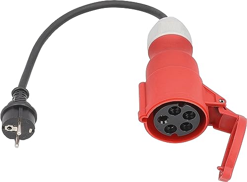 as – Schwabe Adapterleitung - Schutzkontaktstecker 230V/16A zu CEE Kupplung 400V/16A/5-polig - 0,3 m H07RN-F 3G2,5 schwere Gummischlauchleitung - IP44 spritzwassergeschützt, 61371