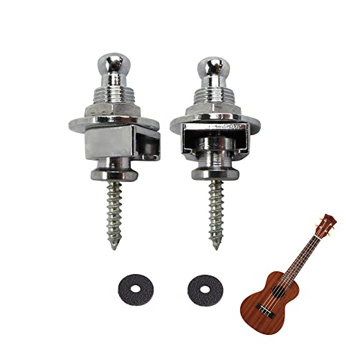 Naisfei 2 Stück Gitarrengurtschloss, Gitarrengurt Schloss KnöPfe SchlöSser Knopf,Schlösser für Gitarrengurte,Security Locks Gitarre,für Akustik,Elektro,Bassgitarre