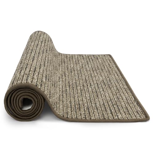 KARAT Teppich Läufer Geneva - Teppichläufer auf Maß - Meterware - Flurteppich - Küchenläufer - Teppich für Küche, Flur & Wohnzimmer (100 x 150 cm, Hellbraun)