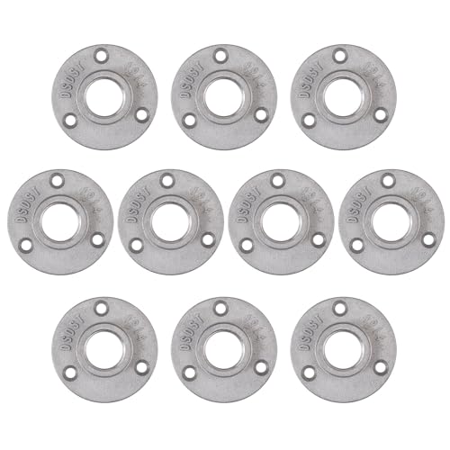 Bohaner Rohrflansch Silbergrau Flansch 10 Stück 3/4" mit 3 Löchern BSP Metallgewinde Flansch Rohrhalterung Temperguss für Industrierohre, Möbel, Bar, Restaurant, Hotel und DIY Handwerk Deko