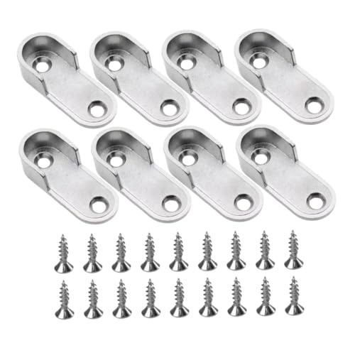 Hemobllo Kleiderstange Ende Schrank Stange Zentrum Unterstützung Kleidung Stange Sitz Zink Legierung Schrank Rack Silber