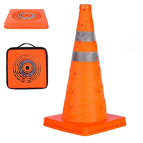 GUARDLEAD Warnkegel 1 Stück, 45cm Reflektierender Verkehrskegel, Orange Verkehrsleitkegel Pylone Faltbar, Faltbar Leitkegel für Straße Sicherheit (1, 45cm)