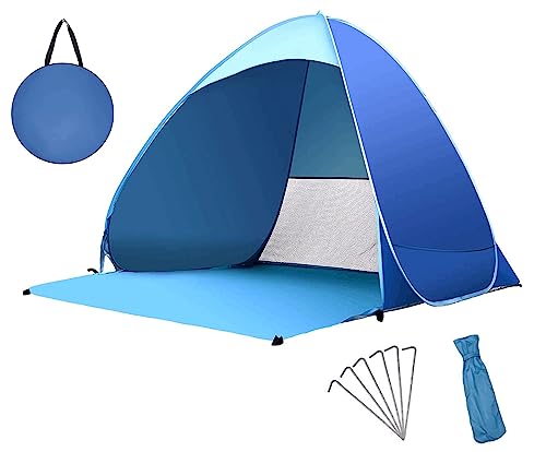 Teenza Pop-Up-Strandzelt, sofortiges Outdoor-Strandzelt, tragbares automatisches wasserdichtes Schattenzelt, geeignet für Familienpicknick, Camping